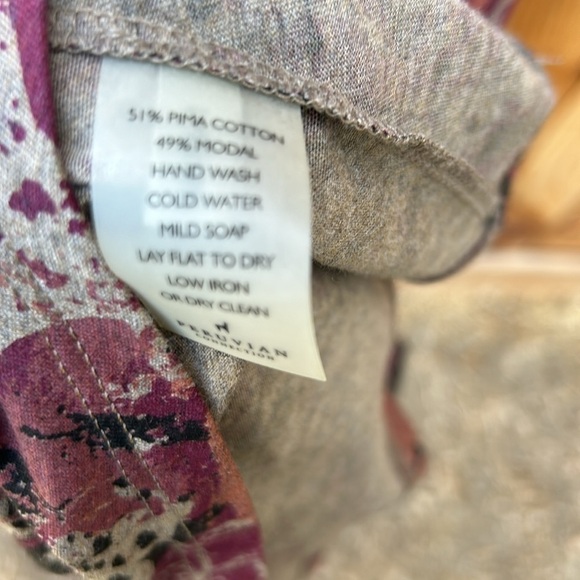 Peruvian Connection Maxi Dress Pima Cotton Blend Floral Bohemian Festival Summer - Picture 5 of 8